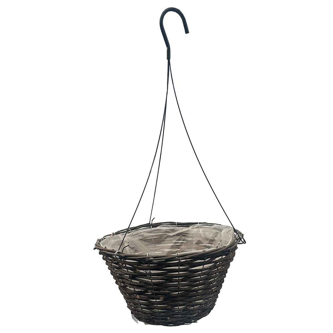 Hanging basket made with Rattan and metal hanger 