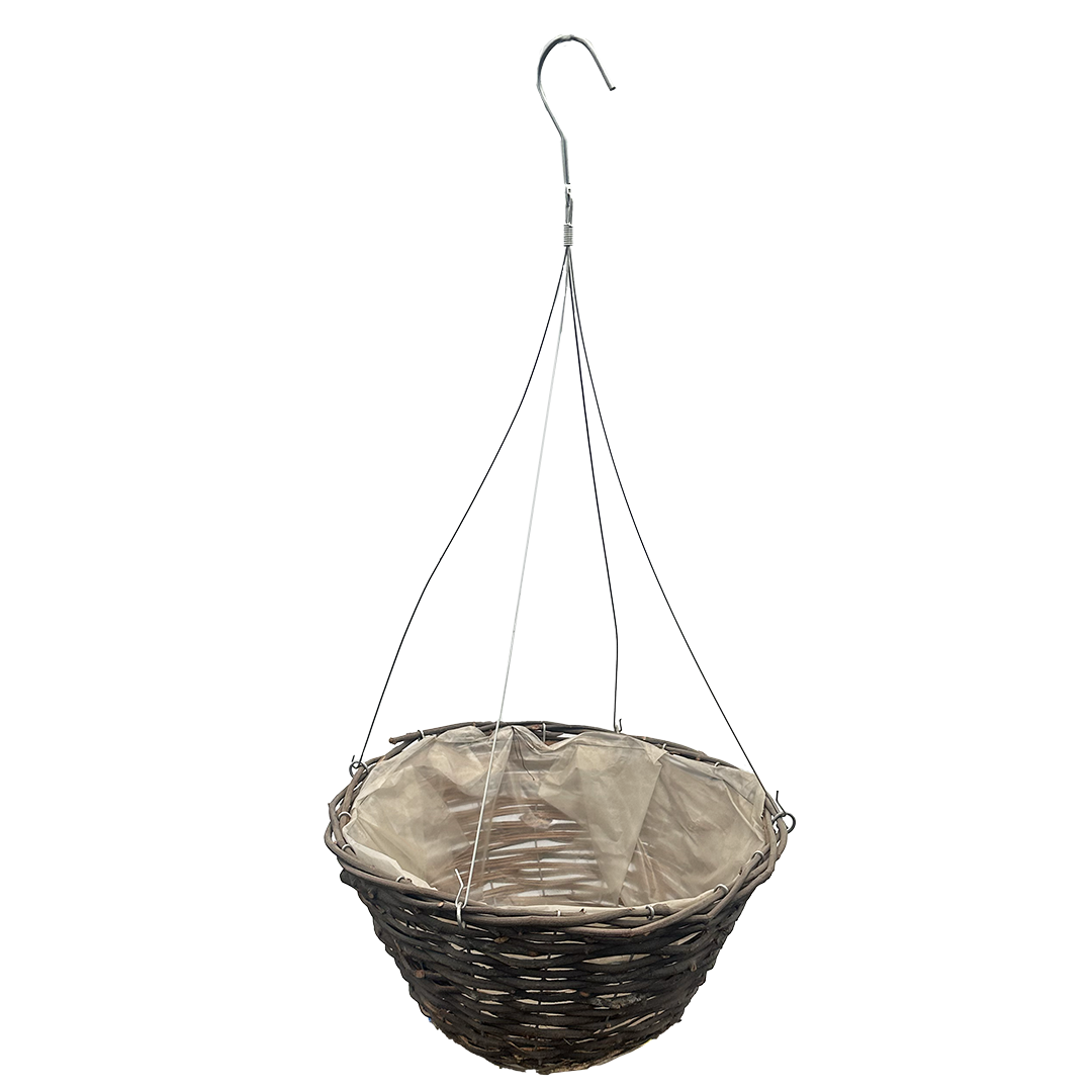 Hanging basket made with Rattan and metal hanger 