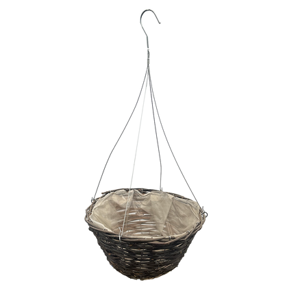 Hanging basket made with Rattan and metal hanger 