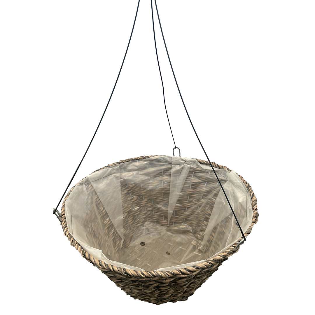 Polylined hanging basket