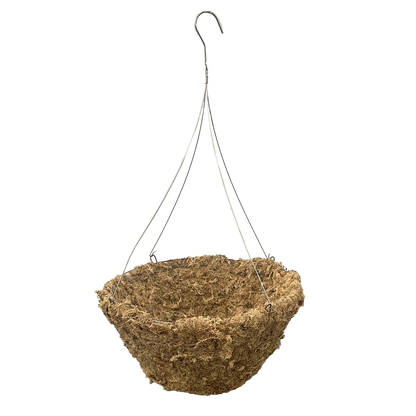 18in  sphagnum moss basket with metal hanger 