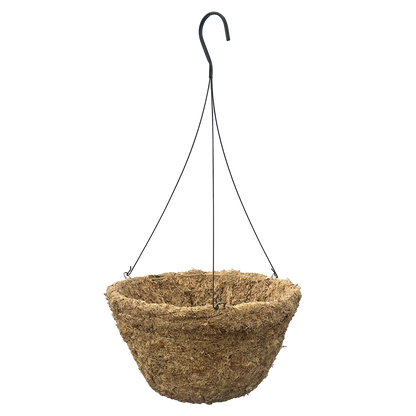 14in sphagnum moss basket with metal hanger 