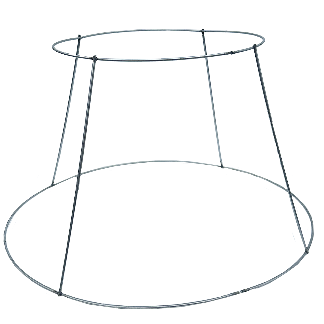 Galvanized metal cone hanging basket stand