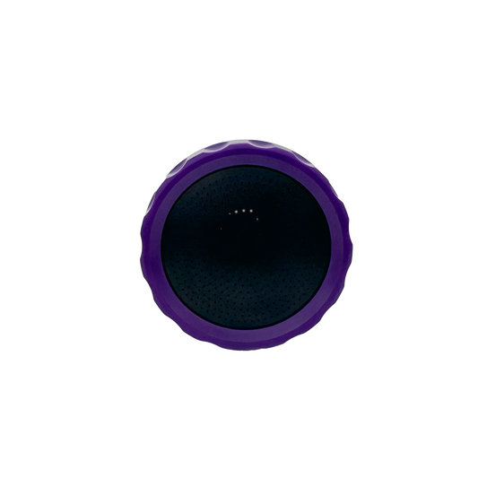 Front of purple plastic watering head