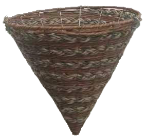 Round Rustic Resin Cone Hanging Basket w/ Hanger & Plant Stand 15/Case