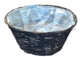 16" Hanging Basket Black Rattan 24/Case