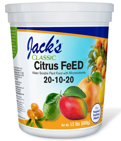 Jack's Classic Citrus Feed 20-10-20 Fertilizer 1.5 lbs. (12/Case)